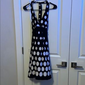 Black & White Polka Dot Halter Dress